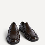 Belmont Brown High Shine Faux Leather Loafers