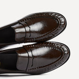 Belmont Brown High Shine Faux Leather Loafers