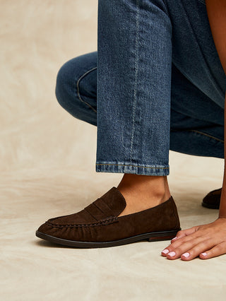 Belmont Brown Suede Leather Loafers
