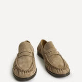 Belmont Taupe Suede Leather Loafers