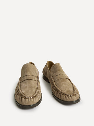 Belmont Taupe Suede Leather Loafers