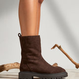 Bentley Brown Chunky Ankle Boots