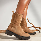 Bentley Sand Chunky Ankle Boots