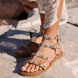 Billie Taupe Studded Gladiator Sandals