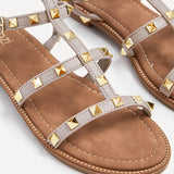 Billie Taupe Studded Gladiator Sandals