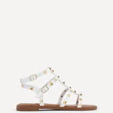 Billie White Studded Gladiator Sandals