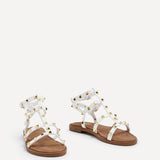 Billie White Studded Gladiator Sandals