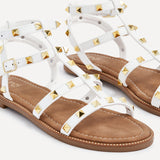 Billie White Studded Gladiator Sandals