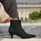 Blaire Black Faux Suede Ankle Boots