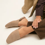 Blake Beige Faux Suede Mules