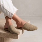 Blake Beige Faux Suede Mules