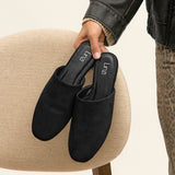 Blake Black Faux Suede Mules