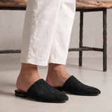 Blake Black Faux Suede Mules