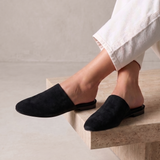 Blake Black Faux Suede Mules