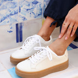 Blanca White Leather Trainers