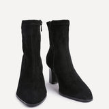 Blaze Black Sock Heeled Ankle Boots