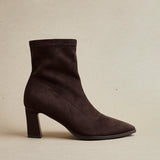 Blaze Brown Sock Heeled Ankle Boots