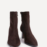 Blaze Brown Sock Heeled Ankle Boots