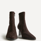 Blaze Brown Sock Heeled Ankle Boots