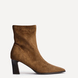 Blaze Tan Sock Heeled Ankle Boots