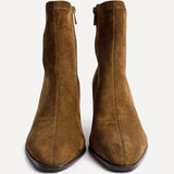 Blaze Tan Sock Heeled Ankle Boots