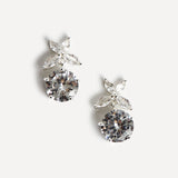 Bloom Silver Crystal Drop Earrings