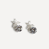 Bloom Silver Crystal Drop Earrings
