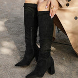 Bonnie Black Long Heeled Boots