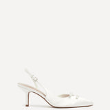 Bound Bridal Ivory Satin Bow Heels