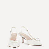 Bound Bridal Ivory Satin Bow Heels