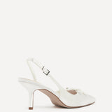 Bound Bridal Ivory Satin Bow Heels