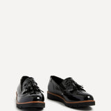 Bowen Black Patent & Lizard Faux Leather Loafers
