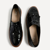 Bowen Black Patent & Lizard Faux Leather Loafers