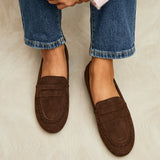 Bree Brown Suede Leather Penny Loafer