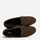 Bree Brown Suede Leather Penny Loafer