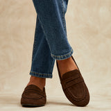 Bree Brown Suede Leather Penny Loafer