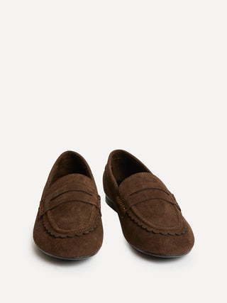 Bree Brown Suede Leather Penny Loafer