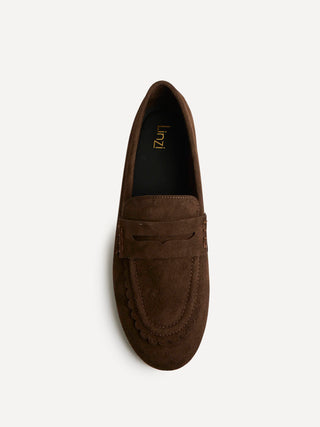 Bree Brown Suede Leather Penny Loafer