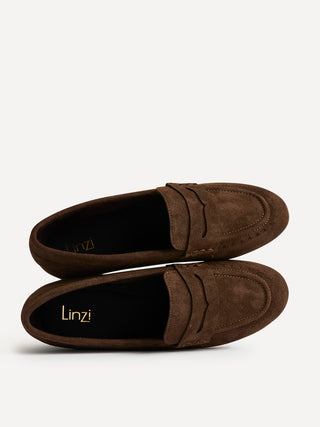 Bree Brown Suede Leather Penny Loafer