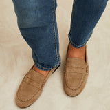 Bree Taupe Suede Leather Penny Loafer