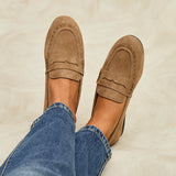 Bree Taupe Suede Leather Penny Loafer