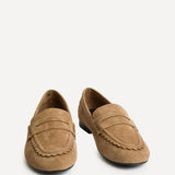 Bree Taupe Suede Leather Penny Loafer