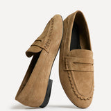 Bree Taupe Suede Leather Penny Loafer