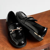 Breeze Black Faux Leather Loafers