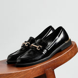 Breeze Black Faux Leather Loafers