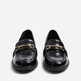 Breeze Black Faux Leather Loafers