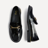 Breeze Black Faux Leather Loafers