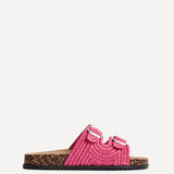 Brianna Fuchsia Double Buckle Sandals