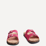 Brianna Fuchsia Double Buckle Sandals