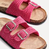 Brianna Fuchsia Double Buckle Sandals